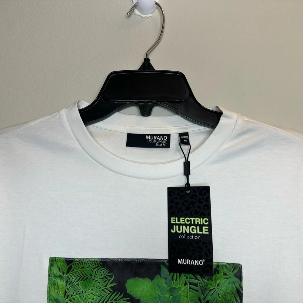 Murano Electric Jungle Collection Slim-Fit Sz M Jungle Patch Long Sleeve Blouse - Picture 7 of 8